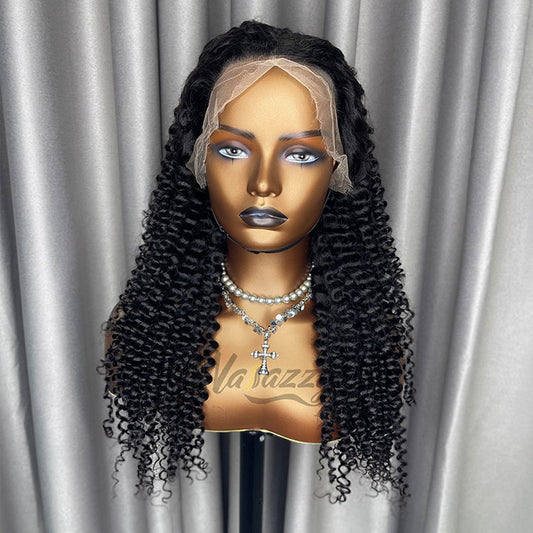 200% density 13x4 HD lace Curly Wave human hair wig