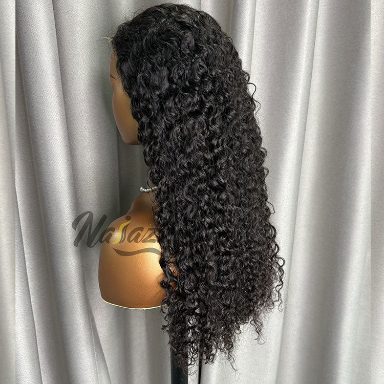 200% density 5x5 HD lace Cambodian Curly human hair wig