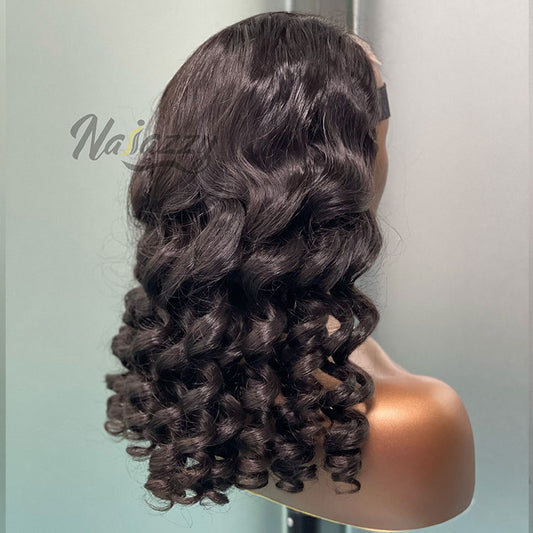 200% density 5x5 HD lace Loose Curly human hair wig