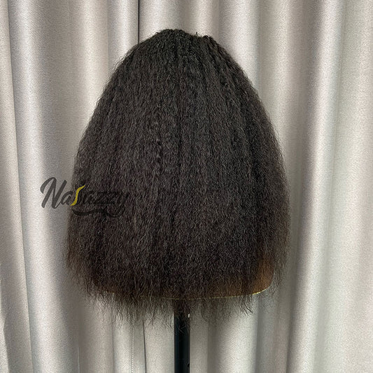 200% density 5x5 HD lace Kinky Straight human hair wig