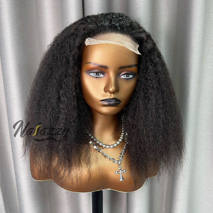 200% density 5x5 HD lace Kinky Straight human hair wig