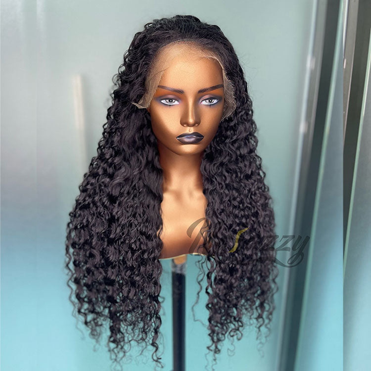 200% density 13x4 HD lace Cambodian Curly human hair wig