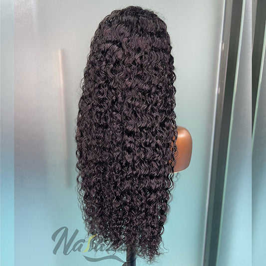200% density 13x4 HD lace Cambodian Curly human hair wig