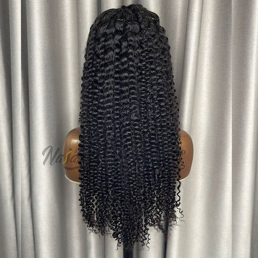 200% density 13x4 HD lace Curly Wave human hair wig