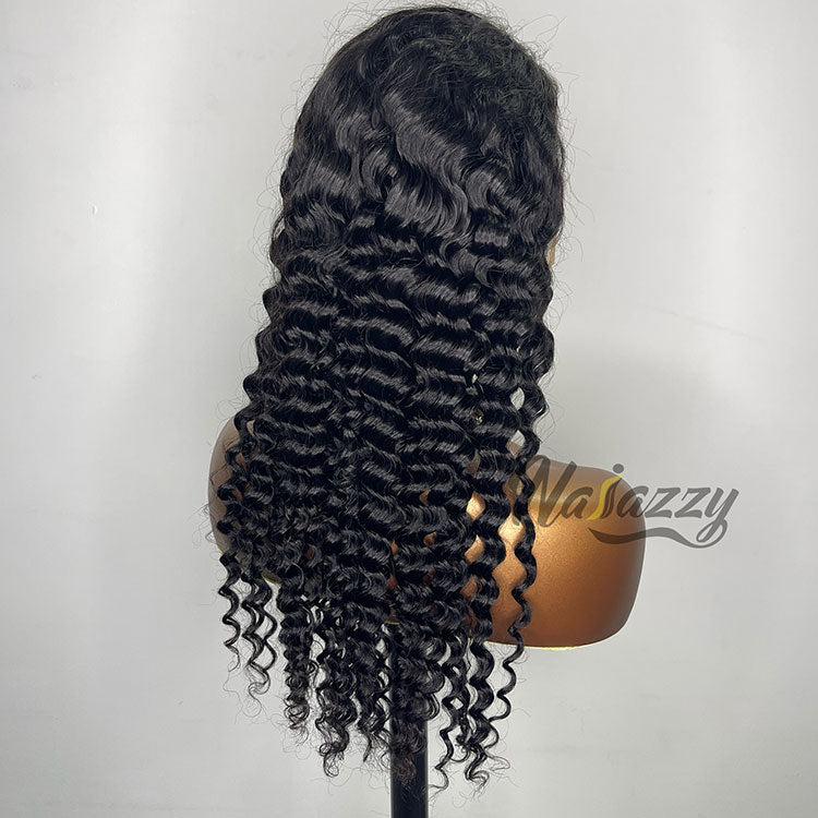200% density 13x4 HD lace Deep Wave human hair wig