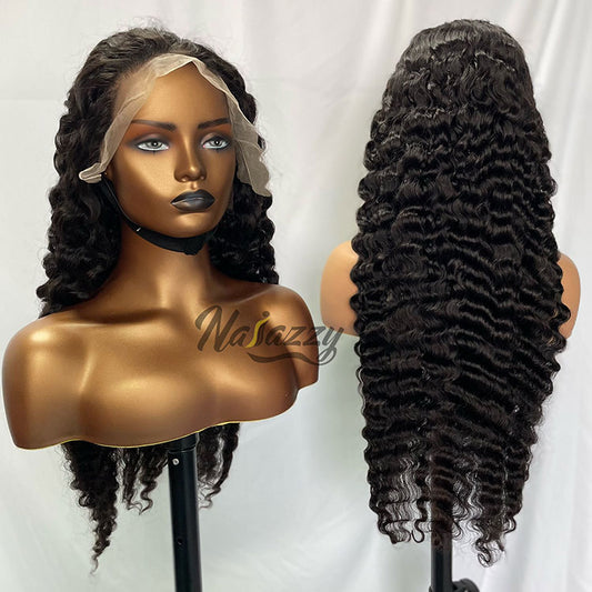 200% density 13x4 HD lace Burmese Curly human hair wig