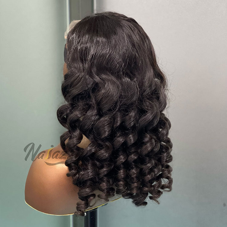 200% density 5x5 HD lace Loose Curly human hair wig