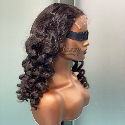 200% density 5x5 HD lace Loose Curly human hair wig