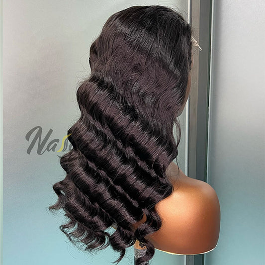 200% density 5x5 HD lace Loose Deep human hair wig