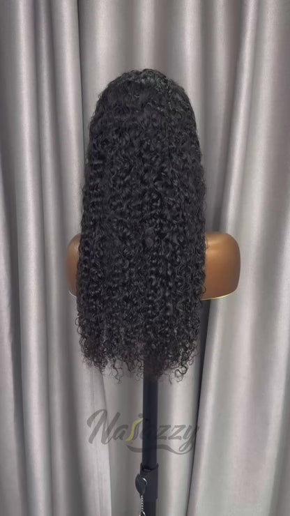 200% density 5x5 HD lace Cambodian Curly human hair wig